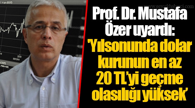 Prof. Dr. Mustafa Özer uyardı: 'Yılsonunda dolar kurunun en az 20 TL’yi geçme olasılığı yüksek’