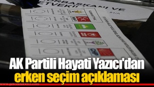 AK Partili Hayati Yazıcı'dan erken seçim açıklaması