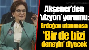 Akşener’den ‘vizyon’ yorumu: Erdoğan utanmasa ‘Bir de bizi deneyin’ diyecek