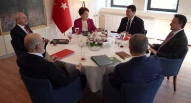 Altılı Masa'nın dokuzuncu toplantısından ilk fotoğraf ve görüntüler
