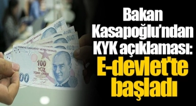 Bakan Kasapoğlu'ndan KYK açıklaması: E-devlet'te başladı