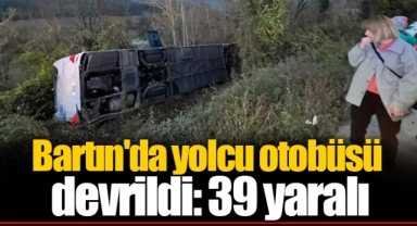 Bartın'da yolcu otobüsü devrildi: 39 yaralı