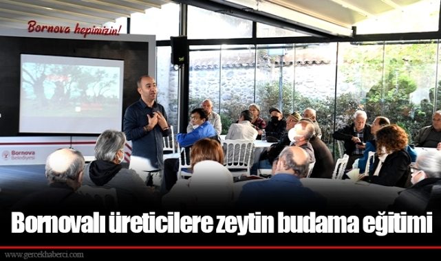 Bornovalı üreticilere zeytin budama eğitimi