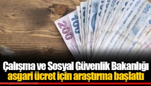 Çalışma ve Sosyal Güvenlik Bakanlığı asgari ücret için araştırma başlattı