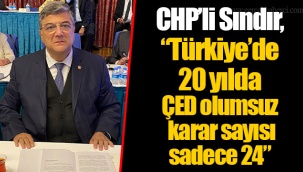 CHP’li Sındır, “Türkiye’de 20 yılda ÇED olumsuz karar sayısı sadece 24”