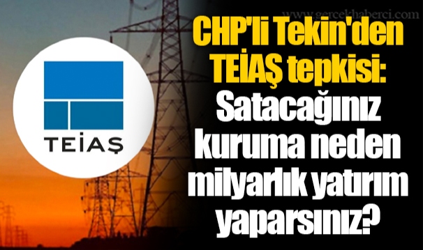 CHP'li Tekin'den TEİAŞ tepkisi: Satacağınız kuruma neden milyarlık yatırım yaparsınız?