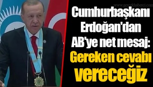 Cumhurbaşkanı Erdoğan'dan AB'ye net mesaj: Gereken cevabı vereceğiz