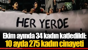 Ekim ayında 34 kadın katledildi: 10 ayda 275 kadın cinayeti