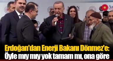 Erdoğan'dan Enerji Bakanı Dönmez'e: Öyle mıy mıy yok tamam mı, ona göre