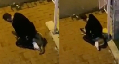 Hayvana şiddet durmuyor... Sokak köpeğini boğmaya çalışırken yakalandı!