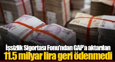 İşsizlik Sigortası Fonu’ndan GAP’a aktarılan 11.5 milyar lira geri ödenmedi
