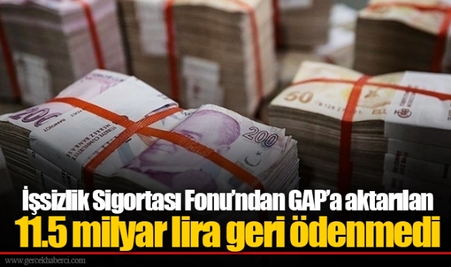 İşsizlik Sigortası Fonu’ndan GAP’a aktarılan 11.5 milyar lira geri ödenmedi