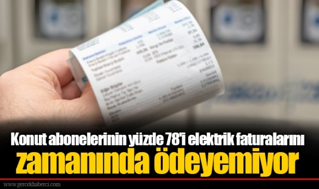 Konut abonelerinin yüzde 78'i elektrik faturalarını zamanında ödeyemiyor