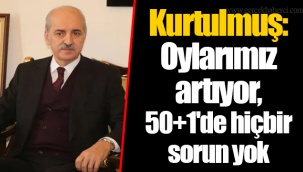 Kurtulmuş: Oylarımız artıyor, 50+1'de hiçbir sorun yok