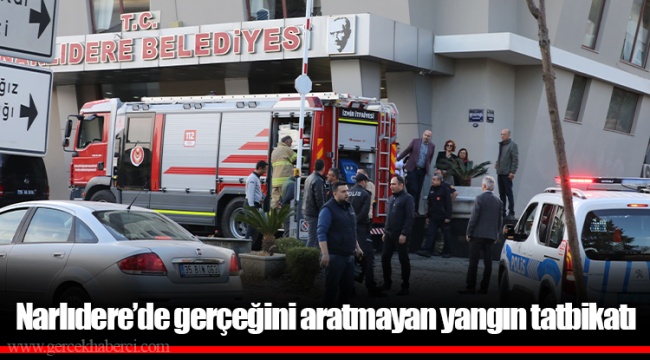 Narlıdere’de gerçeğini aratmayan yangın tatbikatı