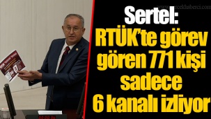 Sertel: RTÜK’te görev gören 771 kişi sadece 6 kanalı izliyor