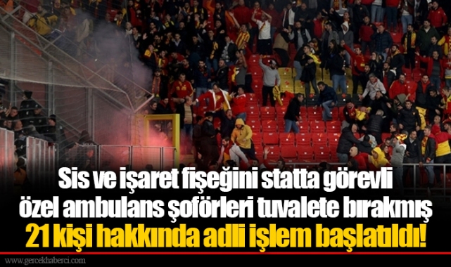 Sis ve işaret fişeğini statta görevli özel ambulans şoförleri tuvalete bırakmış