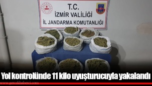 Yol kontrolünde 11 kilo uyuşturucuyla yakalandı
