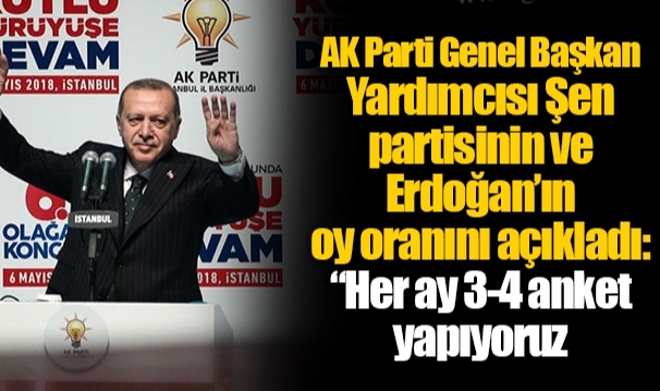 AK Parti Genel Başkan Yardımcısı Şen partisinin ve Erdoğan’ın oy oranını açıkladı: “Her ay 3-4 anket yapıyoruz