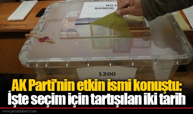 AK Parti'nin etkin ismi konuştu: İşte seçim için tartışılan iki tarih