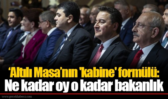 'Altılı Masa'nın 'kabine' formülü: Ne kadar oy o kadar bakanlık