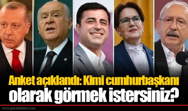 Anket açıklandı: Kimi cumhurbaşkanı olarak görmek istersiniz?