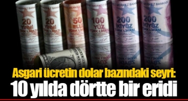 Asgari ücretin dolar bazındaki seyri: 10 yılda dörtte bir eridi