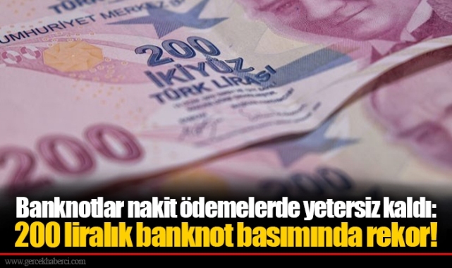 Banknotlar nakit ödemelerde yetersiz kaldı: 200 liralık banknot basımında rekor!