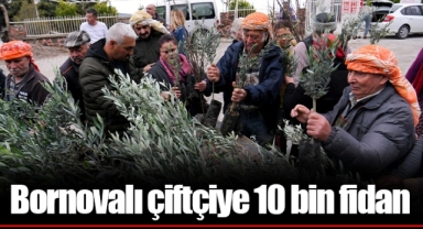 Bornovalı çiftçiye 10 bin fidan
