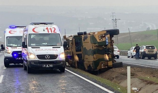 Diyarbakır'da askeri araç devrildi: 6 asker yaralandı