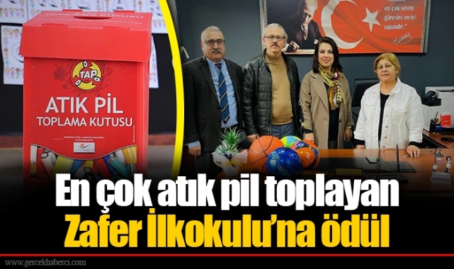En çok atık pil toplayan Zafer İlkokulu’na ödül 