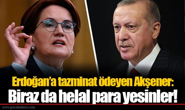 Erdoğan’a tazminat ödeyen Akşener: Biraz da helal para yesinler!