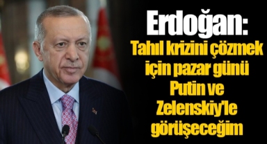 Erdoğan: Tahıl krizini çözmek için pazar günü Putin ve Zelenskiy'le görüşeceğim