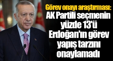 Görev onayı araştırması: AK Partili seçmenin yüzde 13'ü Erdoğan'ın görev yapış tarzını onaylamadı