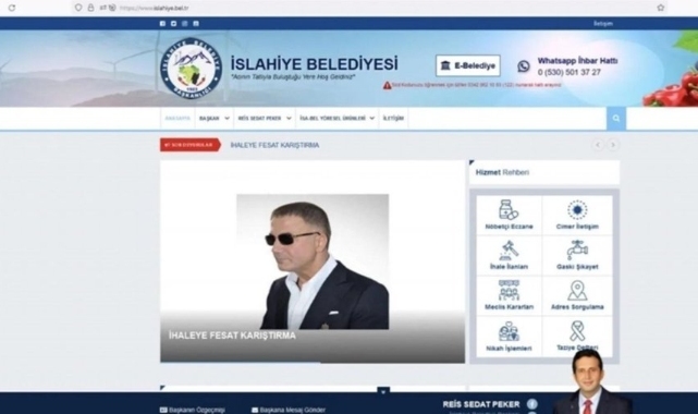 Hacklenen İslahiye Belediyesi'nin internet sitesinden Sedat Peker'e selam