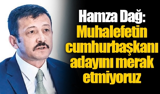 Hamza Dağ: Muhalefetin cumhurbaşkanı adayını merak etmiyoruz