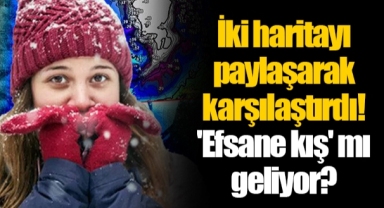 İki haritayı paylaşarak karşılaştırdı! 'Efsane kış' mı geliyor? "Karlı ve çetin bir aralık ayı..."