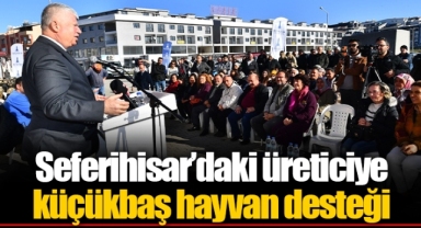 Seferihisar’daki üreticiye küçükbaş hayvan desteği