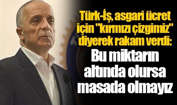 Türk-İş, asgari ücret için "kırmızı çizgimiz" diyerek rakam verdi: Bu miktarın altında olursa masada olmayız