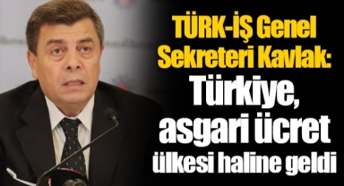 TÜRK-İŞ Genel Sekreteri Kavlak: Türkiye, asgari ücret ülkesi haline geldi