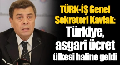 TÜRK-İŞ Genel Sekreteri Kavlak: Türkiye, asgari ücret ülkesi haline geldi