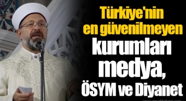 Türkiye'nin en güvenilmeyen kurumları medya, ÖSYM ve Diyanet