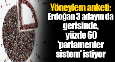Yöneylem anketi: Erdoğan 3 adayın da gerisinde, yüzde 60 'parlamenter sistem' istiyor