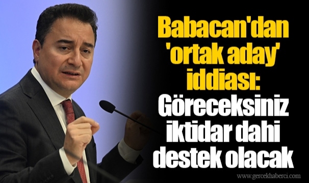 Babacan'dan 'ortak aday' iddiası: Göreceksiniz iktidar dahi destek olacak