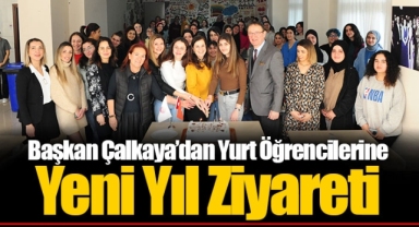 Başkan Çalkaya’dan Yurt Öğrencilerine Yeni Yıl Ziyareti