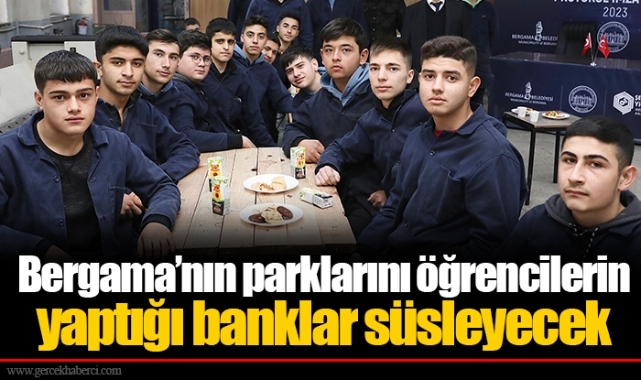 Bergama’nın parklarını öğrencilerin yaptığı banklar süsleyecek