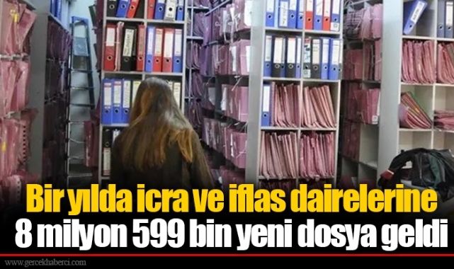 Bir yılda icra ve iflas dairelerine 8 milyon 599 bin yeni dosya geldi