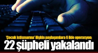 'Çocuk istismarına' ilişkin paylaşımlara 6 ilde operasyon: 22 şüpheli yakalandı