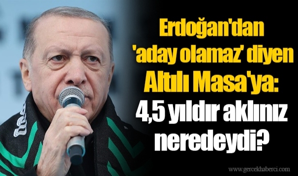 Erdoğan'dan 'aday olamaz' diyen Altılı Masa'ya: 4,5 yıldır aklınız neredeydi?