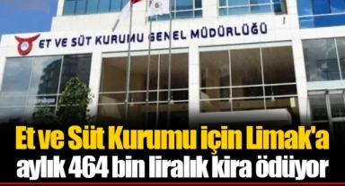 Et ve Süt Kurumu için Limak'a aylık 464 bin liralık kira ödüyor